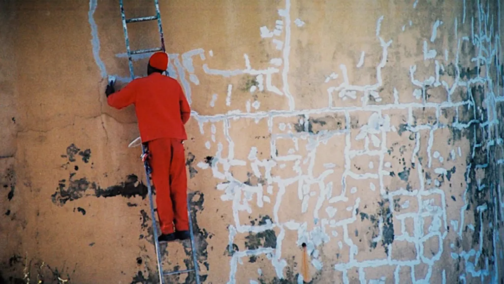 homme repeignant un mur