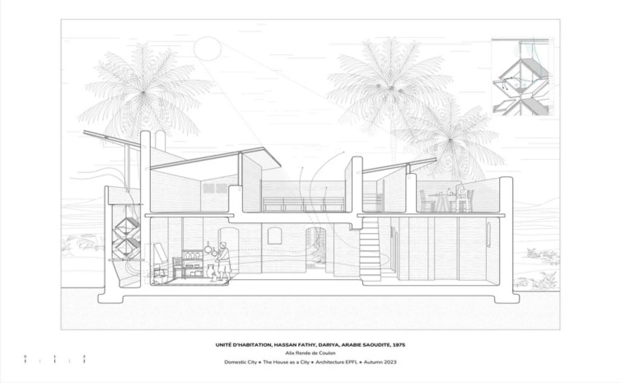Unité d'habitation, Hassan Fathy, Arabie Saoudite, 1975