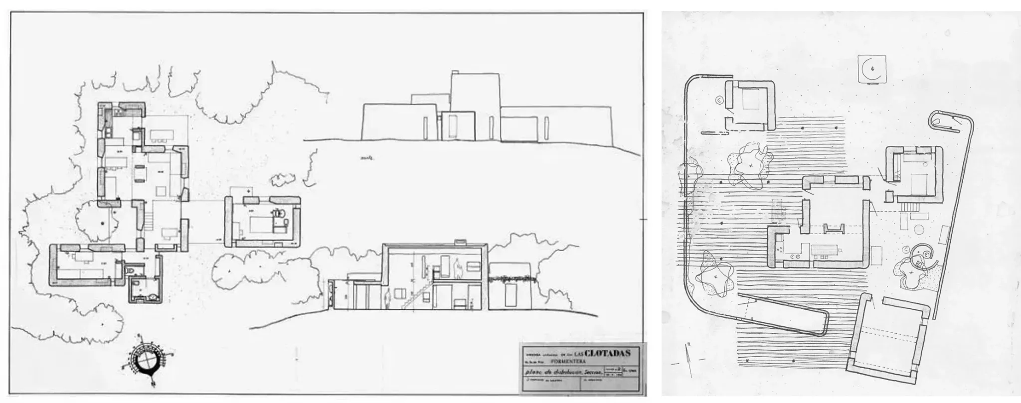 Plans de maisons d’Henri Quillé, architecte, conçues et réalisées à Formentera de 1972 à 2004